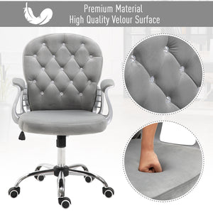 Office chair with padded seat and tufted backrest, grey
