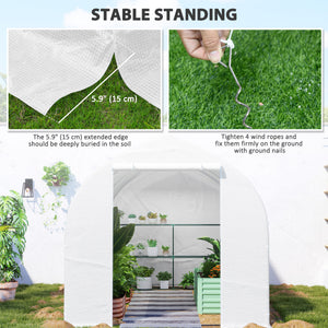 Portable garden tunnel greenhouse - White