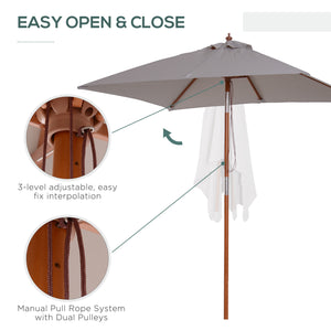 6.6-foot umbrella, grey