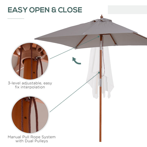6.6-foot umbrella, grey