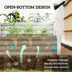 Galvanized 2-tier raised planter, silver