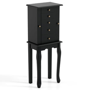 Freestanding 2-color jewelry armoire with mirror - Black