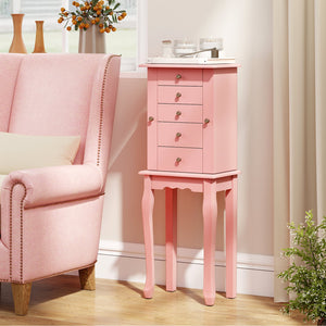 Standing jewelry storage cabinet with mirror - Two-tone pink