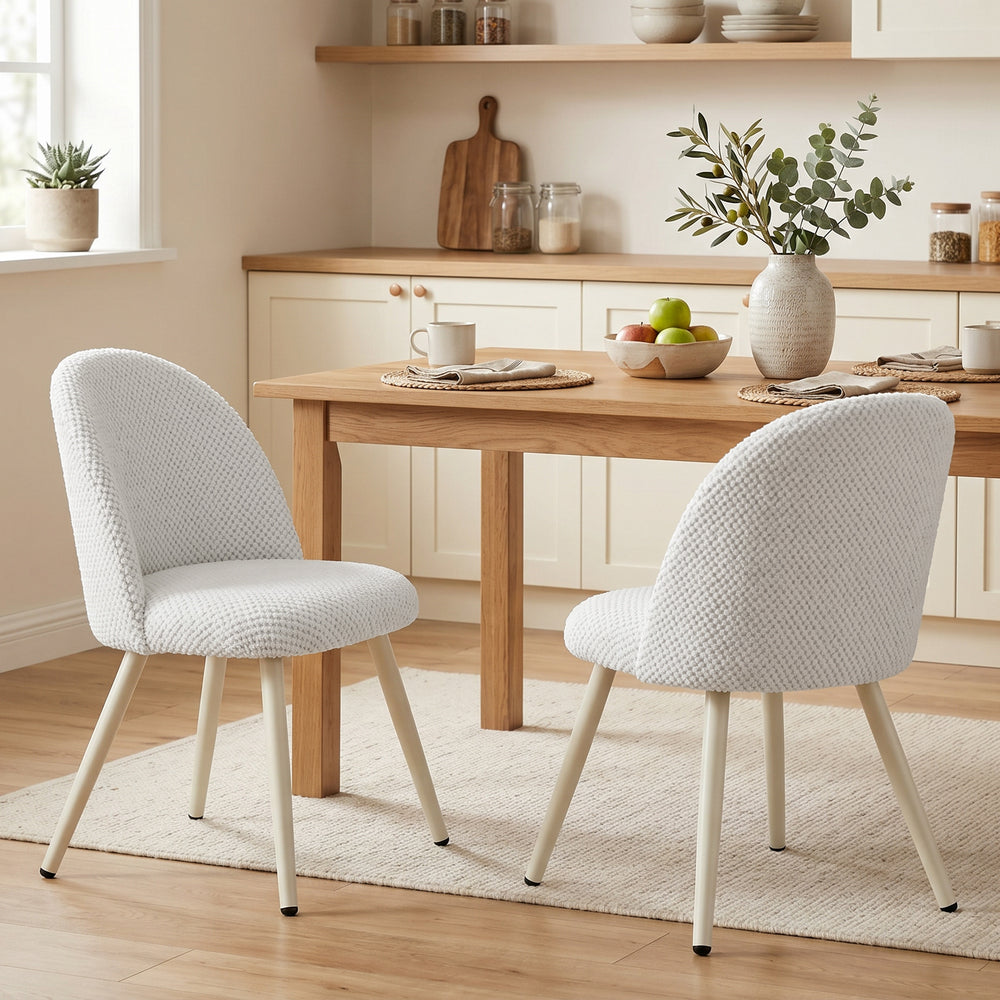 White velvet dining chairs – Set of 2