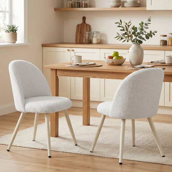 White velvet dining chairs – Set of 2