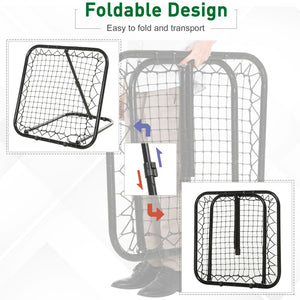 Adjustable angle rebound net