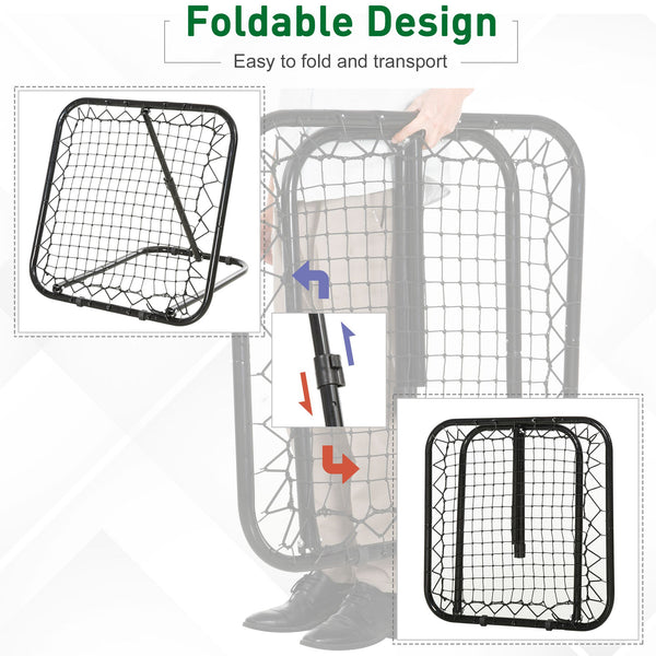 Adjustable angle rebound net