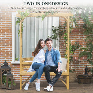 Garden arch with 2-seater bench