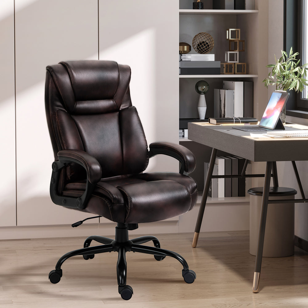 Faux leather armchair, brown