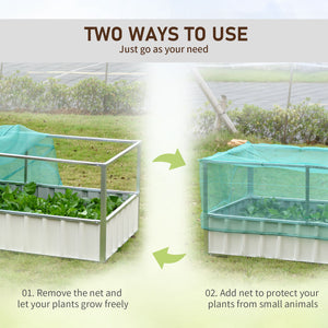 Raised planter with netting, green 