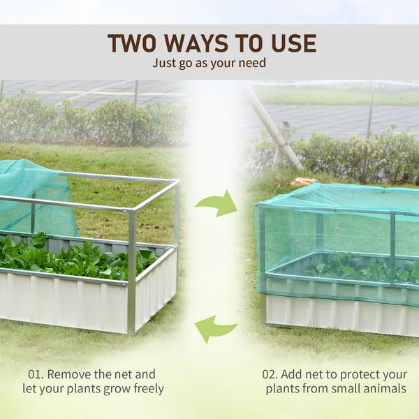 Raised planter with netting, green 