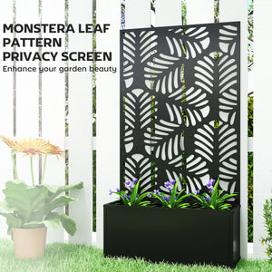 Metal planter with trellis for climbing plants 