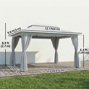 10 x 13 ft. Gazebo, double roof with UPF50+ protection, grey