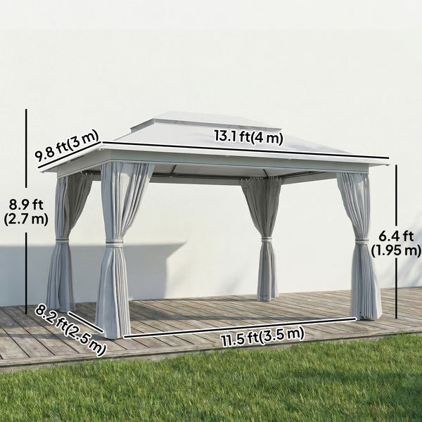 10 x 13 ft. Gazebo, double roof with UPF50+ protection, grey
