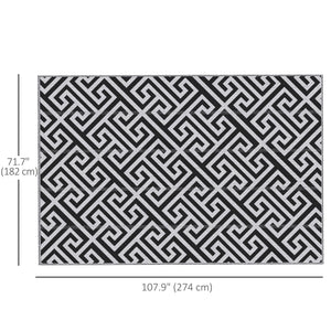 Reversible outdoor rug, black and white