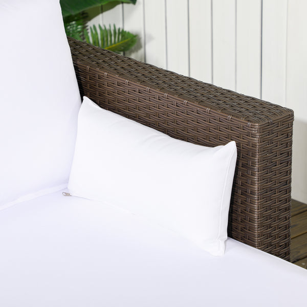 3 Piece Rattan Sofa Set with Coffee Table, Cushions and Pillows