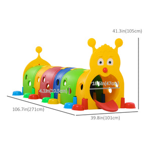 Caterpillar Tunnel for Kids Ages 3-6, Multi-Color
