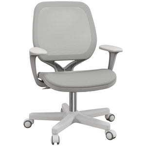Office chair with mesh backrest, grey