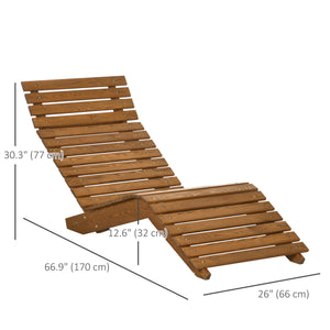 Outdoor wooden lounge chair, curved design, teak