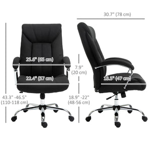 Swivel office chair with high back, black
