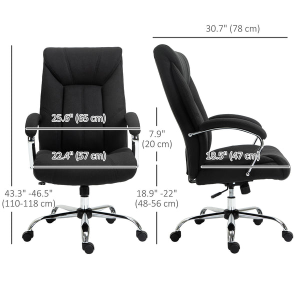Swivel office chair with high back, black