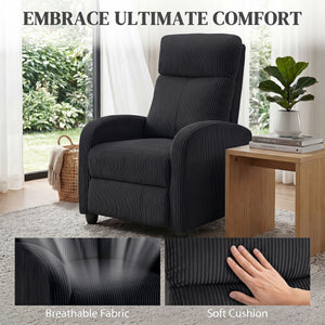 Black corduroy recliner