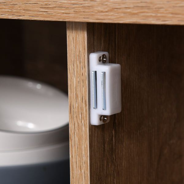 Rustic-style storage sideboard with barn doors, light oak finish