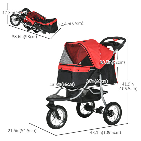 Luxury Pet Stroller, Red