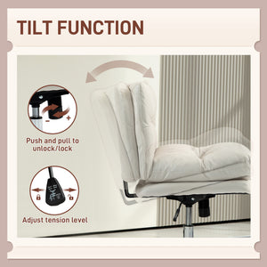 Office chair without armrests, beige