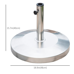 Round cement parasol base, silver 