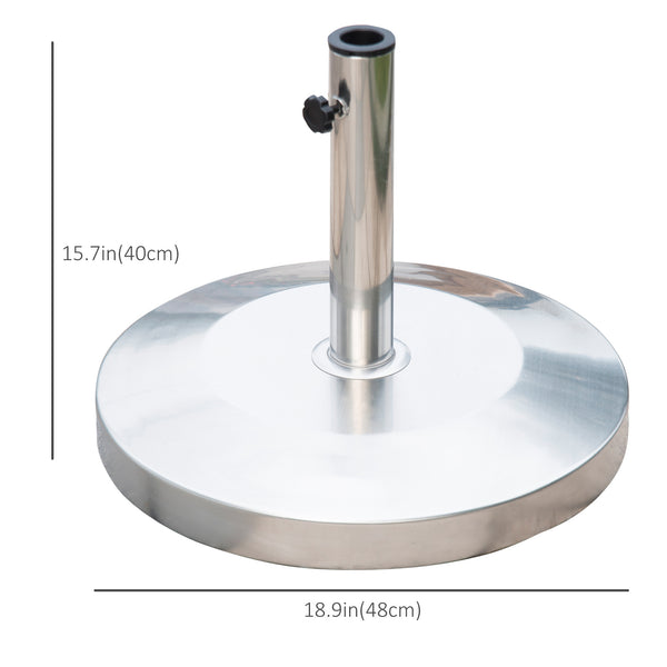 Round cement parasol base, silver 