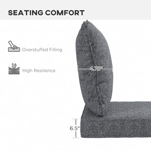 Replacement Patio Chair Cushions with Back, Set of 4, Gray