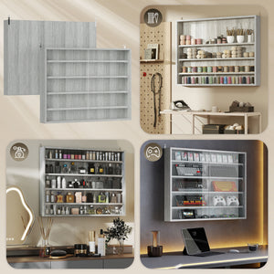 Display case for your collectible figurines with 5 levels, gray