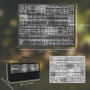 Waterproof Outdoor Camping Mat with LED Lights, Carry Bag and Pegs, 3.66 m x 2.74 m