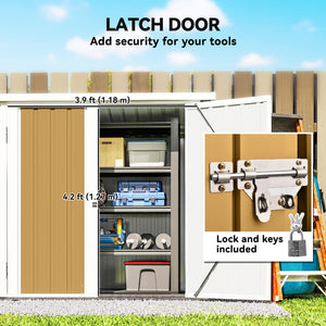 Metal garden shed with double door