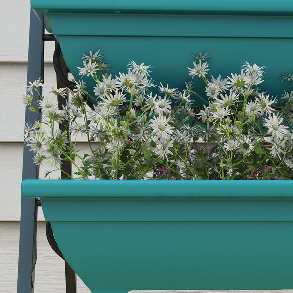 3-Tier Vertical Raised Garden Bed with 5 Trays for Outdoor Plants