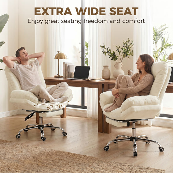 Large office chair with footrest, beige