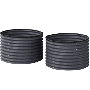 Set of 2 raised garden beds with safety edging