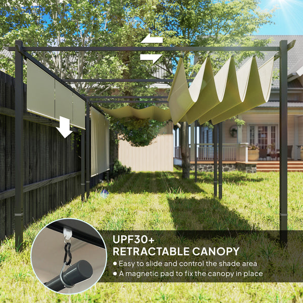 Retractable pergola 10 x 12 with roller blind