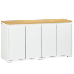 Sideboard with 4 doors and adjustable shelves for kitchen, living room or entryway, white