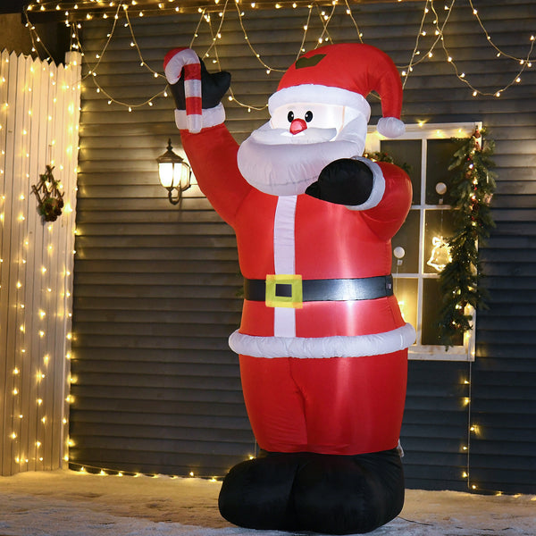 8ft Inflatable Santa with Candy Cane