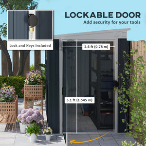 Metal garden shed with window, 2 vents and lockable door