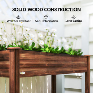 Raised wooden planter with legs