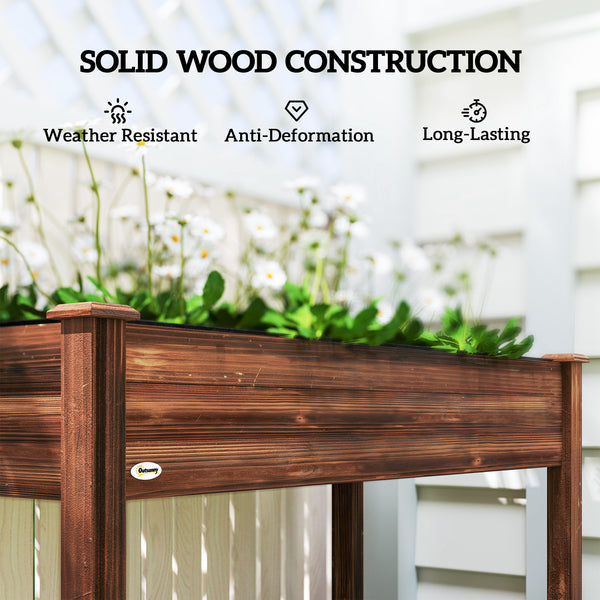 Raised wooden planter with legs