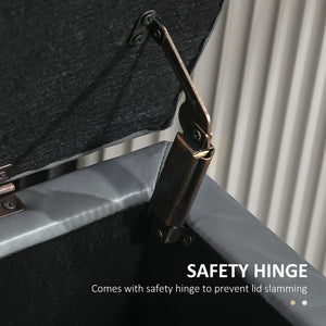 Upholstered Ottoman Shoe Bench in Faux Leather, Grey