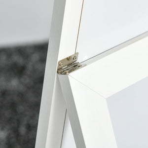 Standing mirror with frame, white