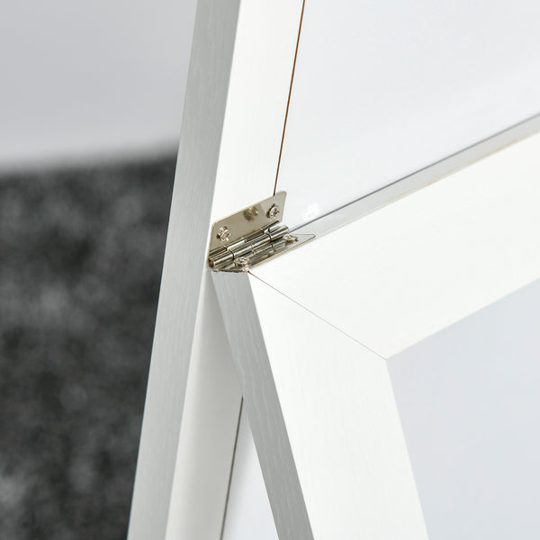 Standing mirror with frame, white