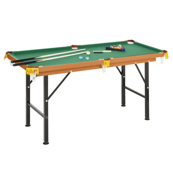 54.3" L Portable Mini Pool Table with Cues, Ball, Chalk and Rack for Kids