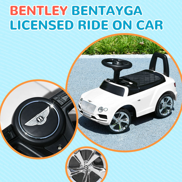 Bentley Bentayga Toddler Car with Horn and Music, White