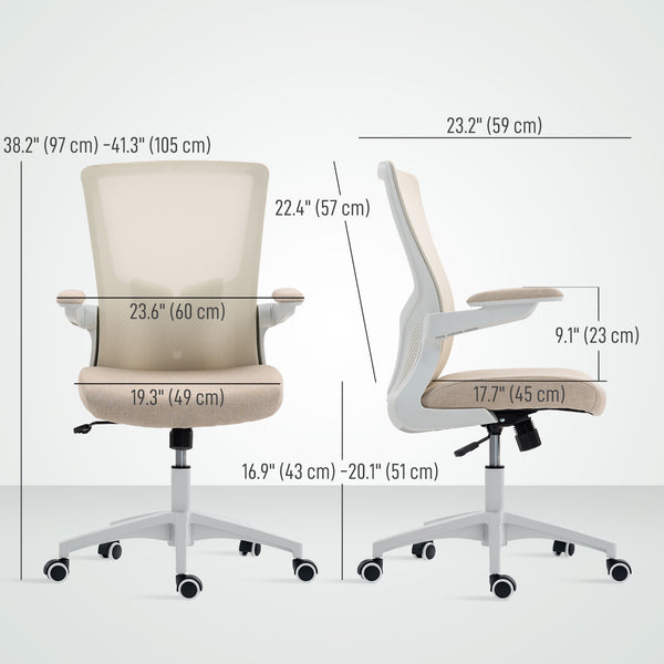 Ergonomic office chair with lumbar support, beige